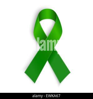 Green ribbon. Scoliosis, Mental health and other awareness symbol. Stock Vector