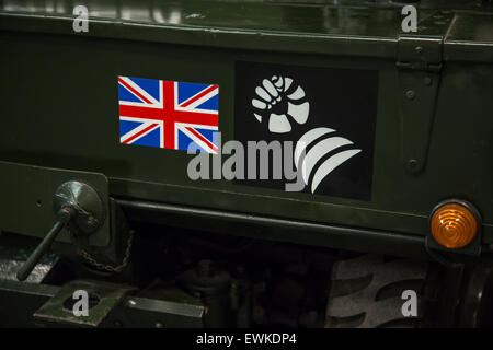 Military insignia on a military vehicle Stock Photo