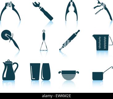 Set of utensil icons. EPS 10 vector illustration without transparency. Stock Vector