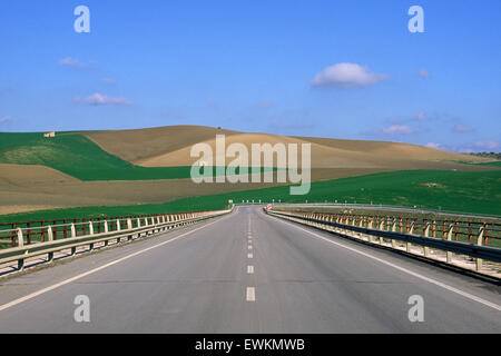 Italy, Sicily, Enna province, road Stock Photo