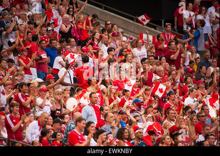 Vancouver, Canada. 27th June, 2015. Fans during the quarterfinal match between Canada and England at the FIFA Women's World Cup Canada 2015 at BC Place Stadium. England won the match 2-1. Credit:  Matt Jacques/Alamy Live News Stock Photo