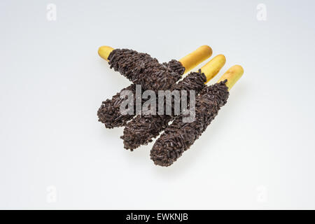 Sweet bread sticks Chocolate  isolated on White Background Stock Photo