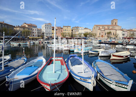 Wooden Fishing Boats, known as Pointus, in the Old Port or Harbour at La Ciotat Provence France Stock Photo