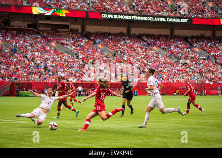 Vancouver, Canada. 27th June, 2015. The quarterfinal match between Canada and England at the FIFA Women's World Cup Canada 2015. Stock Photo