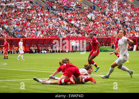 Vancouver, Canada. 27th June, 2015. The quarterfinal match between Canada and England at the FIFA Women's World Cup Canada 2015. Stock Photo