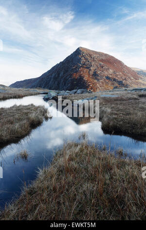 Pen yr Ole Wen from Cwm Idwal. Snowdonia National Park. Wales. UK. Stock Photo