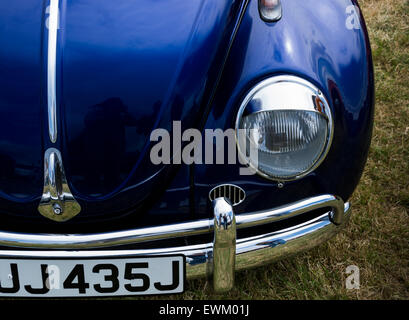 Classic deep blue Volkswagen Beetle lined up  at Volksfest Bristol. Stock Photo