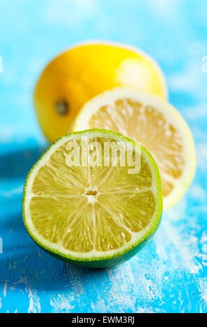 Fresh lime and lemon Stock Photo