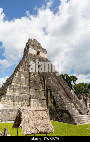 A view of the Ancient Mayan Tikal Ruins in Guatemala. Stock Photo