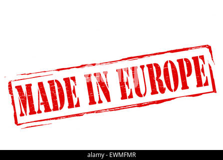Stamp with text made in Europe inside, illustration Stock Photo