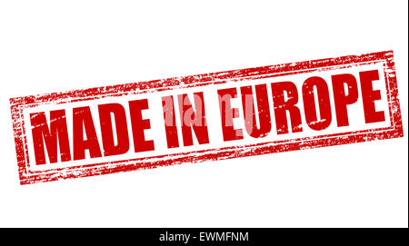 Stamp with text made in Europe inside, illustration Stock Photo