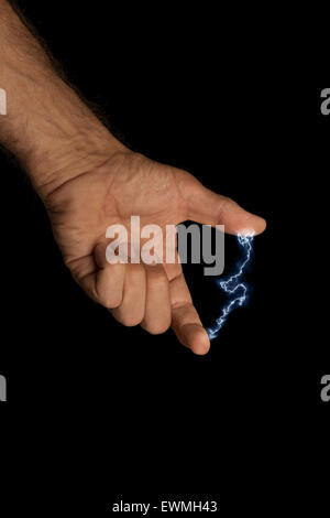 Electricity at your fingertips electrical current voltage possible flexible films of thermoelectric material Stock Photo