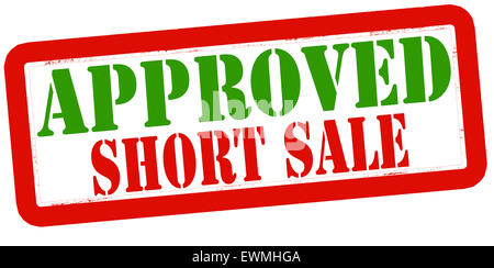 Stamp with text approved short sale inside, illustration Stock Photo