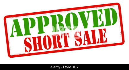 Stamp with text approved short sale inside, illustration Stock Photo