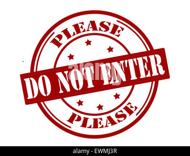 Stamp with text do not enter inside, illustration Stock Photo