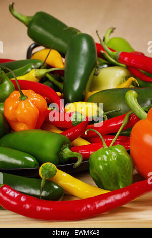 Stock image of chilli pepper still life very colorful an varied Stock Photo