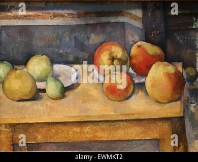 Paul Cezanne (1839-1906).  French painter. Still LIfe with Apples and Pears, ca. 1891-92. Oil on canvas. Stock Photo