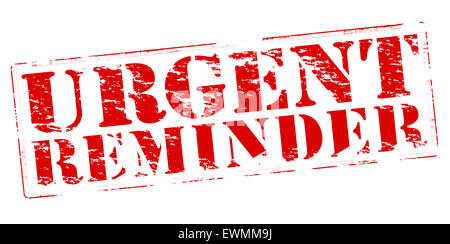 Rubber stamp with text urgent reminder inside, illustration Stock Photo