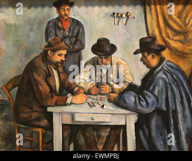 Paul Cezanne (1839-1906).  French painter. The Card Players, 1880-92. Oil on canvas. Metropolitan Museum of Art. Ny. USA. Stock Photo