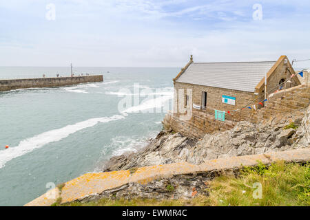 Porthleven harbour in cornwall england uk Stock Photo