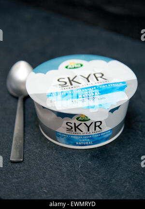 Skyr Icelandic style low fat natural yogurt Stock Photo