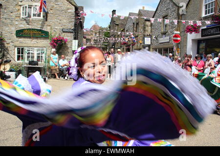 Members of Latin American dance group, Son de America perform at the Bakewell International Day of Dance, Bakewell, England UK Stock Photo