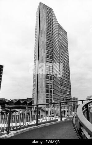 ATV Centre, Alpha Tower. Alpha Tower is a Grade II listed building which was designed as the headquarters of the commercial television company ATV and part of the companies' production studio complex known as ATV Centre. ATV closed in 1982, after which th Stock Photo