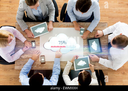 business team with computers cloud computing Stock Photo