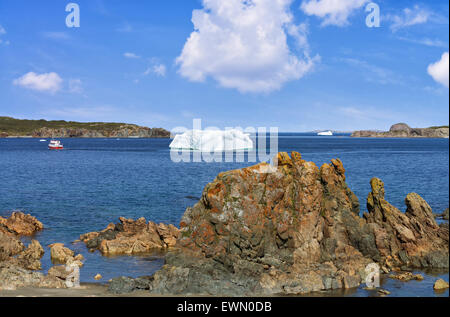 Iceberg near shore in Newfoundland, Canada Stock Photo