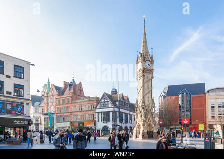 Haymarket Memorial Clock Tower in Leicester city centre, England, UK Stock Photo