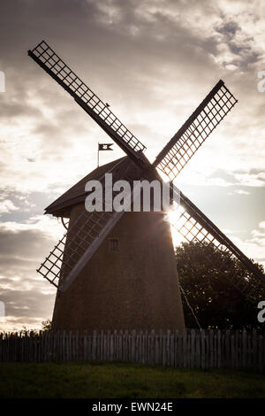 A spring morning scene at Bembridge Windmill on the Isle of Wight Stock Photo
