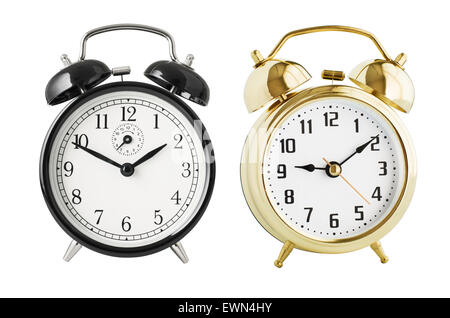 Alarm clocks set isolated Stock Photo