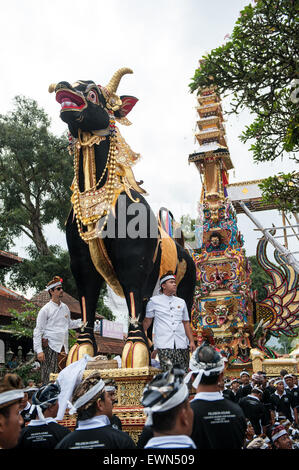 Funeral ceremony for Tjokorda Ngurah Wim Sukawati at Ubud, Bali, Indonesia, 14/05/2013. Stock Photo