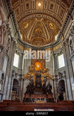 The Papal Basilica of St. Peter in the Vatican, is a Late Renaissance church located within Vatican City Stock Photo