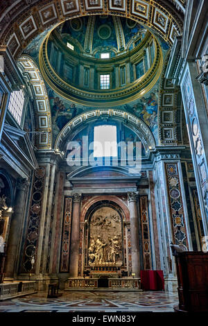 The Papal Basilica of St. Peter in the Vatican, is a Late Renaissance church located within Vatican City Stock Photo