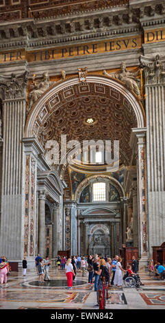 The Papal Basilica of St. Peter in the Vatican, is a Late Renaissance church located within Vatican City Stock Photo