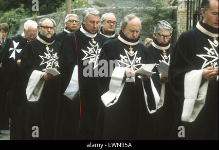 Knights of Malta in procession. Duke of Norfolk   is third from left Stock Photo