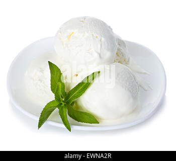 Ice cream with mint isolated Stock Photo