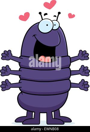 A happy cartoon centipede ready to give a hug. Stock Vector