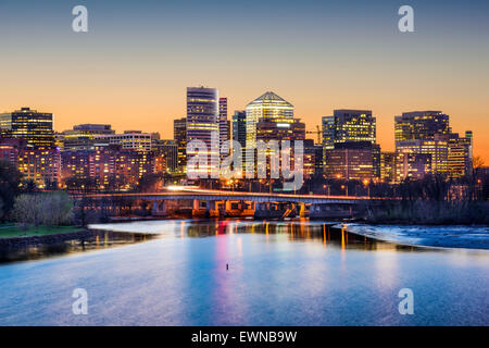 Rosslyn, Arlington, Virginia, USA skyline on the Potomac River. Stock Photo