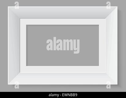White horizontal frame isolated on gray background. Vector illustration. Stock Vector