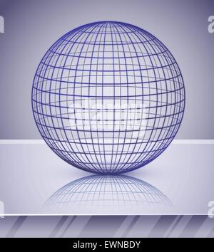 3d sphere or globe over shiny background. Vector EPS10. Stock Vector