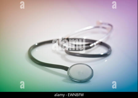 Medical stethoscope, macro studio shot Stock Photo