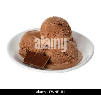 Chocolate ice cream isolated Stock Photo