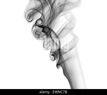 Fume of a incense stick black&white studio shot Stock Photo