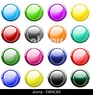 Glossy buttons isolated on white Stock Vector