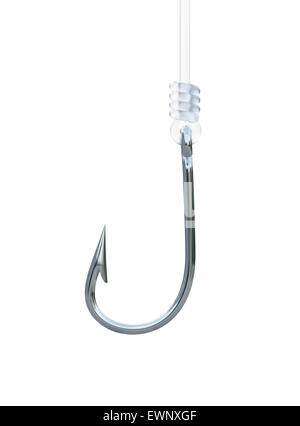 Single fishing hook isolated on white Stock Photo - Alamy