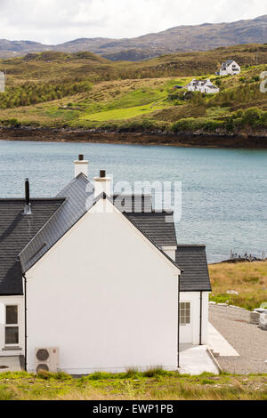 A modern house in Tarbert on the Isle of Harris, Outer Hebrides, Scotland, UK. Stock Photo