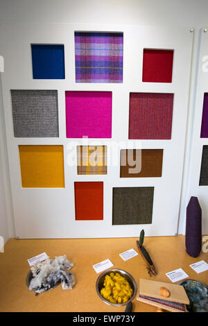 A Harris Tweed museum on the Golden Road on the East side of the Isle of Harris, Outer Hebrides, Scotland, UK. Stock Photo