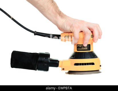 electrical sander isolated on white background. Stock Photo